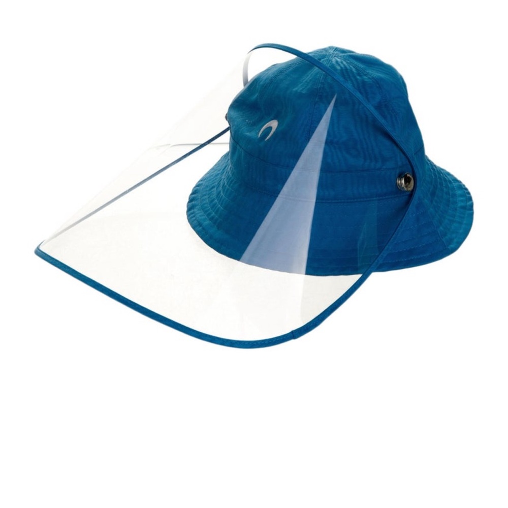 MARINE SERRE PVC BLUE BUCKET HAT WITH PLASTIC SHIELD - BRAND NEW WITH TAGS